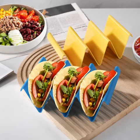 Soporte de Taco de Plástico en Forma de W Soporte de Tortilla de Maíz Herramienta de Cocina Estante de Exhibición de Alimentos