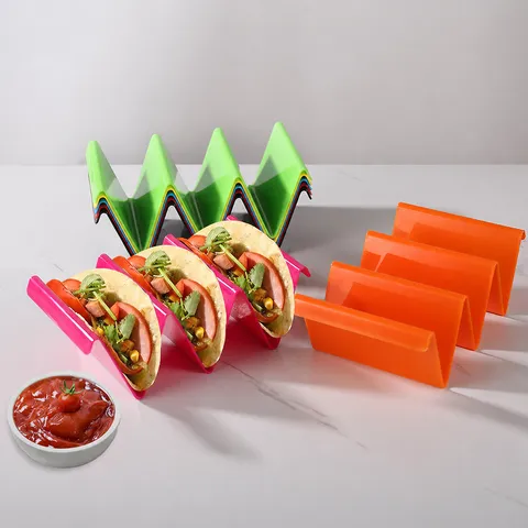 Soporte de Taco de Plástico en Forma de W Soporte de Tortilla de Maíz Herramienta de Cocina Estante de Exhibición de Alimentos