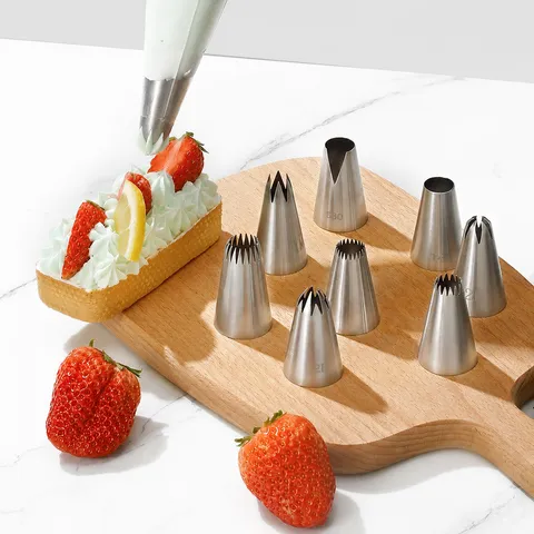 304 Stainless Steel Seamless Thickened Piping Tips Set Kitchen Baking Tools For Cake Cookie Decorating Pastry Supplies