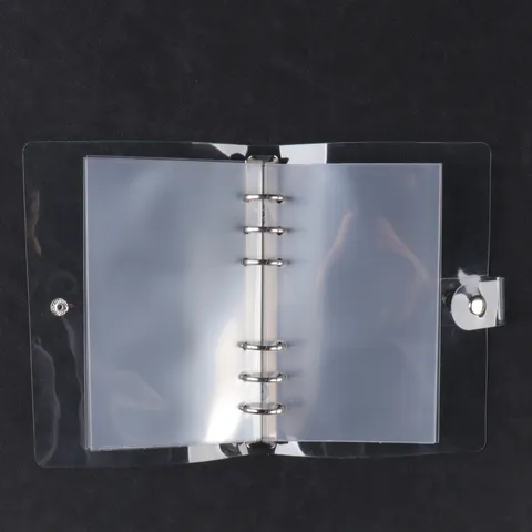 A6 Transparente Bolsillo para Tarjetas de Hojas Sueltas Recambio de Carpeta PP Tarjetero