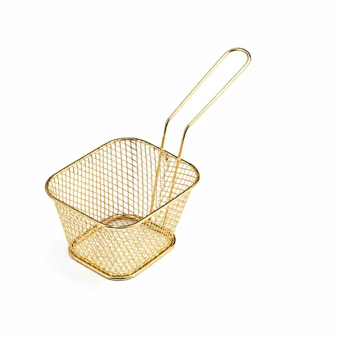 Stainless Steel French Fry Frying Basket Mini Wire Food Strainer Serving Holder For Restaurant Kitchen Tableware