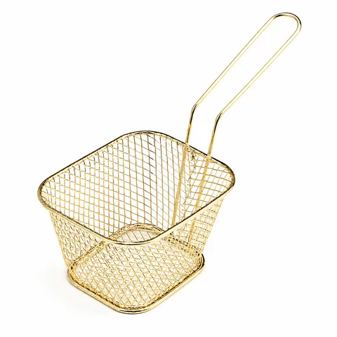 Stainless Steel French Fry Frying Basket Mini Wire Food Strainer Serving Holder For Restaurant Kitchen Tableware