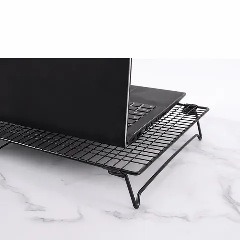 Carbon Steel Cooling Rack Foldable Black Baking Wire Mesh Tray For Cake Bread Cooling Desk Computer Heat Dissipation