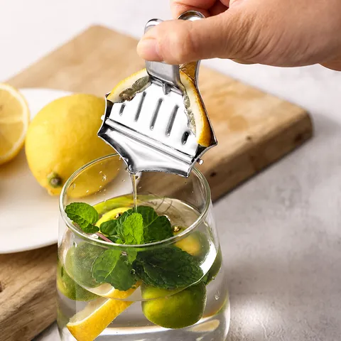 Stainless Steel Lemon Juicer Manual Fruit Squeezer Handheld Citrus Press Kitchen Tool Metal Lemon Clip