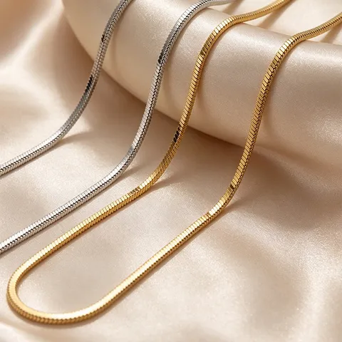 S925 Sterlingsilber Quadratische Schlangenkette Halskette Mit Verstellbarem Universalverschluss Italienische Handwerkskunst Quadratische Halsketten Für Damen Herren