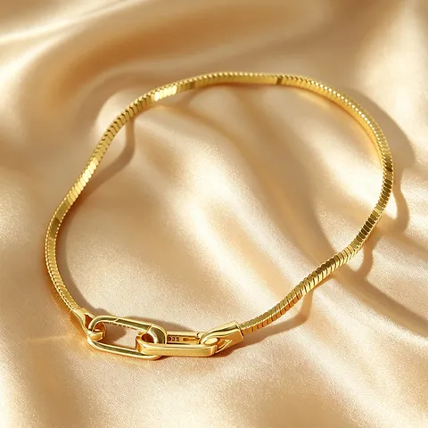 S925 Sterling Silber Quadratische Schlangenknochenkette Armband Verstellbare Universalschnalle Unisex Luxusschmuck Gold Silber