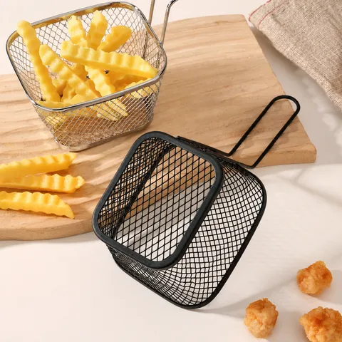 Stainless Steel French Fry Basket Mini Deep Fry Strainer Food Presentation Holder Restaurant Snack Fryer Basket Kitchen