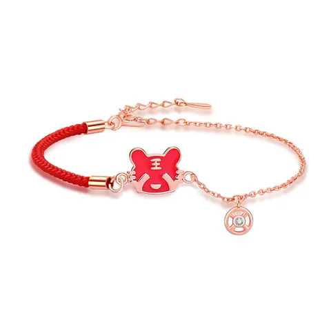 S925 Sterlingsilber Zwölf Sternzeichen Armband Damen Temperaturempfindlicher Farbumschlag Rote Kordel Gewebtes Armband Chinesischer Stil Sternzeichen Glücksbringer Schmuck