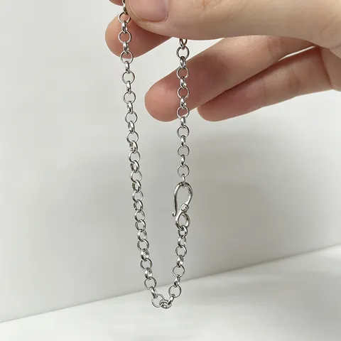 S925 Sterlingsilber O-Kette Gliederarmband Für Damen Minimalistisch Mode Geometrisch Vielseitig Echtgold-Galvanisiert Handschmuck Einfach Ins-Stil Silberarmband Geschenk