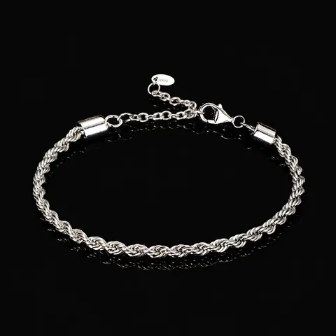 Italian Craft Twist Chain Bracelet 925 Silver Real Gold Plated Minimalist Elegant Hand Jewelry For Women Gift Daily Wear