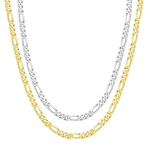 Collana con Catena Figaro in Argento Sterling S925 per Uomo Donna Catena Minimalista Semplice Hip Hop Moda Pendolare Gioielli Regalo