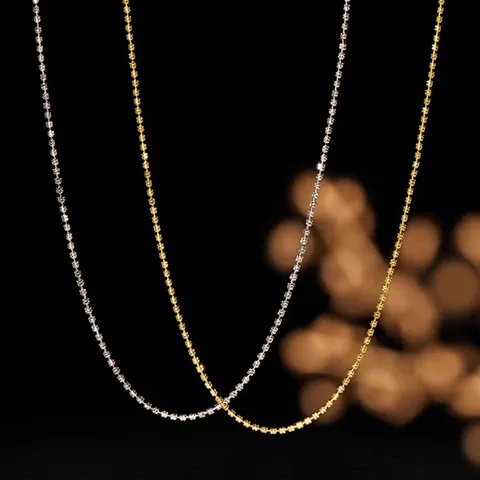 925 Sterlingsilber Italienisches Handwerk Doppel Blinkende Perlenkette Einstellbare Stretch Süße Herz Anhänger Choker Halskette Für Frauen Schmuck