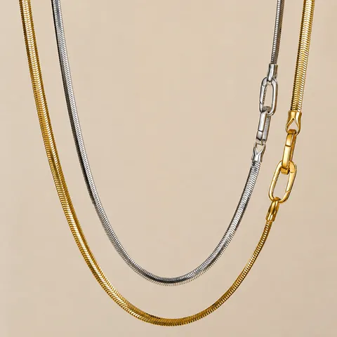 925 Sterling Silver Mirror Snake Bone Chain Necklace For Men Women Italian Craft Universal Buckle Adjustable Jewelry