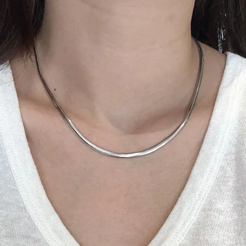 925 Sterling Silber Spiegel Schlangenknochen Kette Halskette Für Herren Damen Italienisches Handwerk Verstellbarer Schmuck