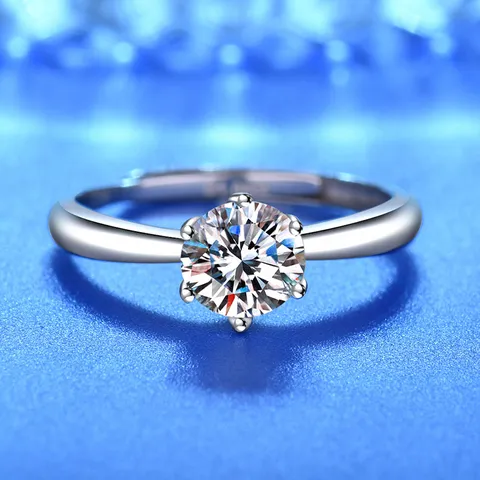 S925 Sterlingsilber Moissanit Offener Ring Für Damen Verstellbarer Mode Schmuck Krone Herz Geometrischer Ring Mit GRA Zertifikat