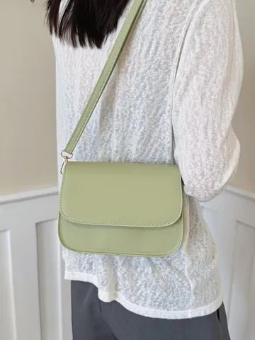 Sac Bandoulière Décontracté en Cuir PU pour Femmes Mode Polyvalent Simple Petit Sac Carré Sac à Main pour Trajet Quotidien