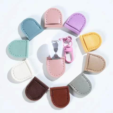 Mini Portable PU Leather Scissors Case Pendant Multi Color Small Storage Pouch Cute Protective Cover For Daily Travel Use