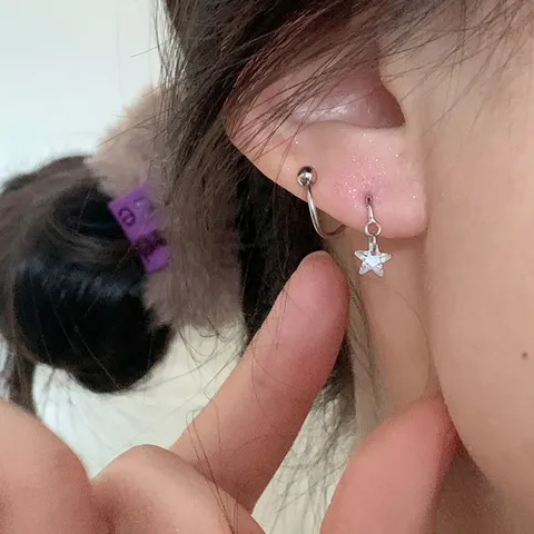 925 Sterlingsilber S-Förmige Spirale Ohrringe Mit Strass Anhänger Herz Stern Für Damen Eleganter Koreanischer Schmuck