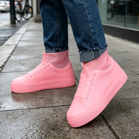 Verdickte Latex Wasserdichte Schuhüberzüge Verschleißfeste Rutschfeste Regenstiefel Abdeckungen Für Outdoor Reisen
