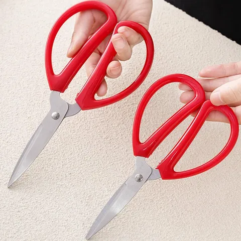 Stainless Steel Household Office Scissors Red Handle Small Medium Large Cutting Tool For Kitchen Craft Paper