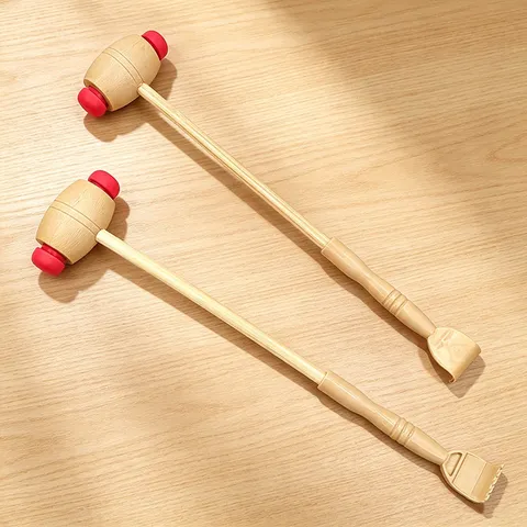 Wooden Meridian Massage Hammer Back Scratcher Manual Body Massager Tool For Home Relaxation Daily Use