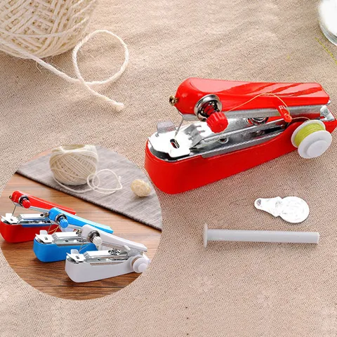 Portable Handheld Mini Sewing Machine Cordless Handheld Electric Sewing Machine Quick Stitch Tool For Home Travel Clothes Repair