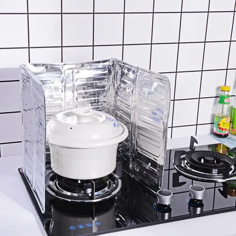 Pannello Paraschizzi Olio in Foglio di Alluminio Pieghevole Cucina Fornello Isolamento Termico