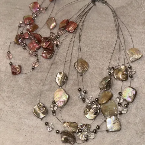 Boho Irregular Shell Crystal Beaded Multi Layered Necklace Vacation Style Fashion Chic Choker Jewelry For Women