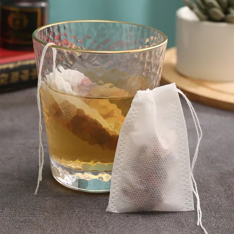 Disposable Drawstring Tea Filter Bags Non-Woven Fabric Tea Infuser Bags For Loose Leaf Tea Herbs Spice Soup