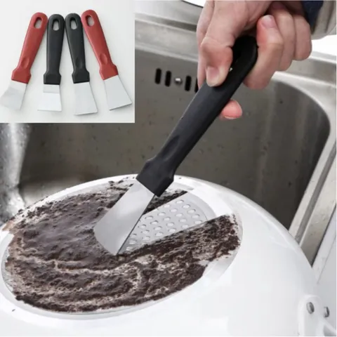 Grattoir de Nettoyage de Cuisine en Acier Inoxydable Pelle à Glace Outil de Nettoyage de Graisse de Hotte avec Poignée Ergonomique