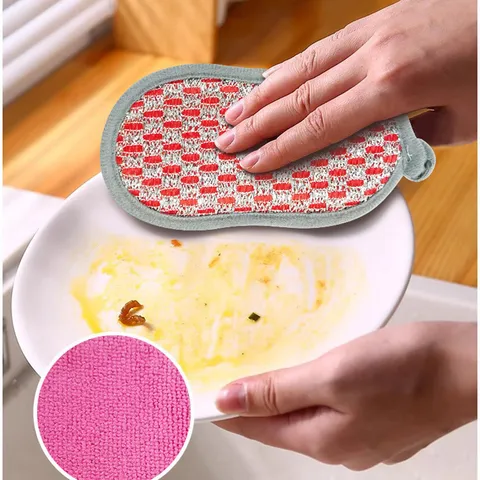Esponja de Lavavajillas de Doble Cara Estropajo Paño de Limpieza de Cocina Antiadherente Aceite Esponja Mágica Cepillo de Olla