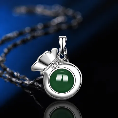 Vintage 925 Sterling Silver Lucky Bag Pendant Without Chain Elegant Women Jewelry Gift
