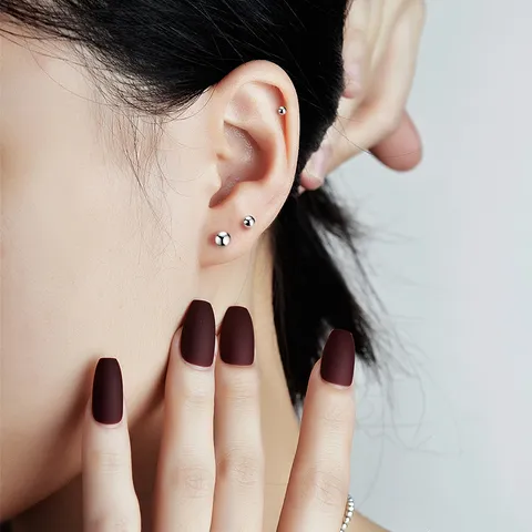S999 Sterlingsilber Rundperle Ohrstecker Für Herren Damen Minimalistische Winzige Kugel Ohrlochstechen Schmuck Gold Roségold Silber Ohrstecker