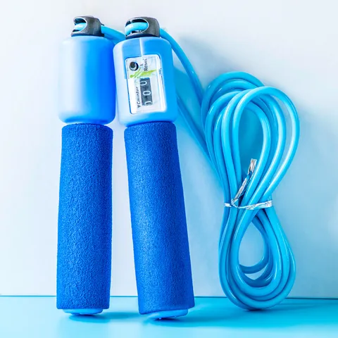 Schüler Zähl-Springseil Verstellbar PVC Baumwollseil Fitness Training Sport Springseil Mit Schwammgriff