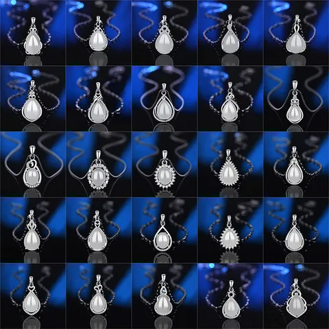S925 Sterlingsilber Eingelegt Wassertropfen Achat Chalcedon Anhänger Ohne Kette Für Damen Modeschmuck Elegantes Geschenk