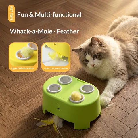 Interactive Cheese Cat Toy Electronic Smart Mouse Feathers Teaser Toy Automatic Pet Entertainment Toy For Cats