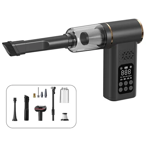 USB Wireless Car Vacuum Cleaner Air Inflator Pump Portable Handheld Multifunctional Digital Display Tire Pressure Tool