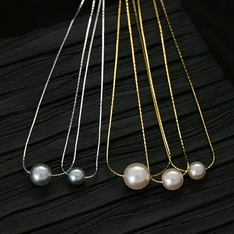 S925 Sterling Silber Einzelne Künstliche Perle Halskette Für Damen Bambuskette Choker Elegante Light Luxury Anhänger Halskette Schmuck Geschenk