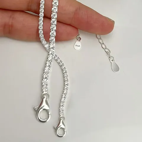 S925 Sterlingsilber Zirkonia Tennisarmband Für Damen Herren Dainty Einreihige Zirkon Kette Armband Luxus Hochzeit Schmuck