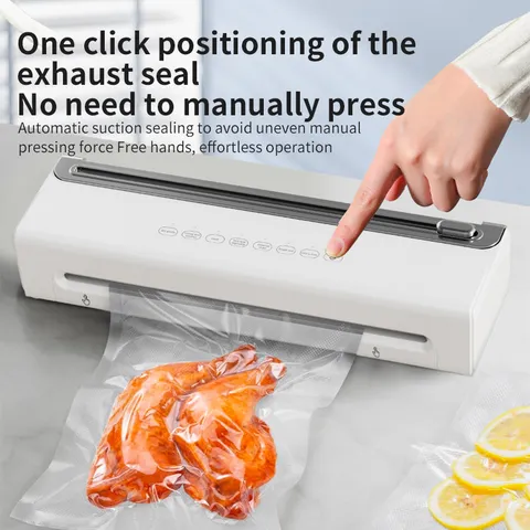 Household Wireless Vacuum Sealer Machine Rechargeable Food Saver For Dry Wet Food With Cutter And Vacuum Bags