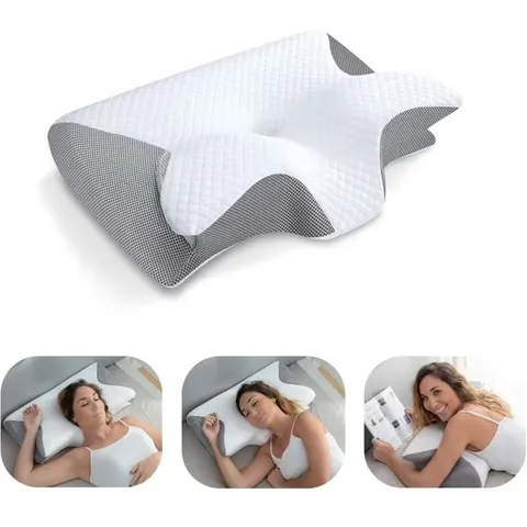 Ergonomic Butterfly Memory Foam Pillow Cervical Neck Support Orthopedic Pillow for Sleeping with Breathable Cover