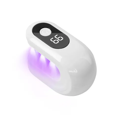 Lampe de Photothérapie pour Ongles Mini Portable Rechargeable USB UV LED Lumière pour Vernis Gel Affichage Numérique Outil de Manucure