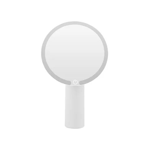Desktop LED Makeup Mirror Round Vanity Mirror With Lights Touch Control Dimmable Light Up Cosmetic Mirror For Dormitory
