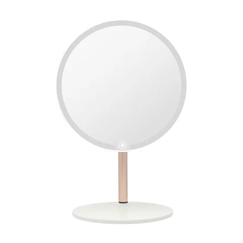 Desktop LED Makeup Mirror Round Vanity Mirror With Lights Touch Control Dimmable Light Up Cosmetic Mirror For Dormitory