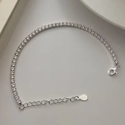 S925 Sterlingsilber Zirkonia Tennisarmband Für Damen Herren Dainty Einreihige Zirkon Kette Armband Luxus Hochzeit Schmuck
