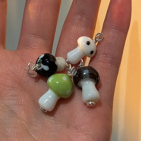 Colgante Solo Sin Cadena Champiñón de Plata 925 Vintage Irregular Lunares Geométrico Forma de Champiñón Joyería de Moda para Collar