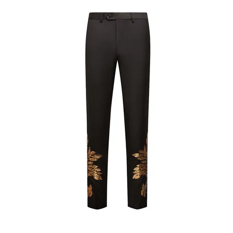 Pantalón de Vestir Slim Fit para Hombre con Aplicación de Lentejuelas para Fiesta Boda