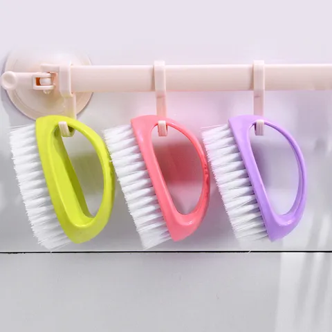 Multifunctional Plastic Laundry Brush Handheld Candy Color Shoe Cleaning Brush Household Bathroom Cleaning Tool