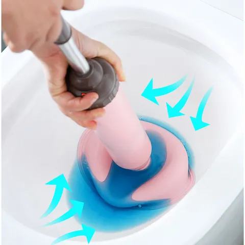 Heavy Duty Toilet Plunger Vacuum Air Pressure Drain Unclogger Tool For Bathroom Kitchen Sink Plastic Pump Cleaner