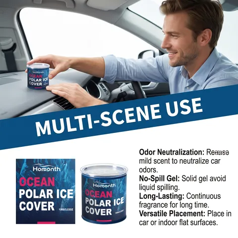 Ambientador de Coche Gel Sólido Eliminador de Olores Duradero Aroma a Océano Difusor de Fragancia para Auto e Interiores